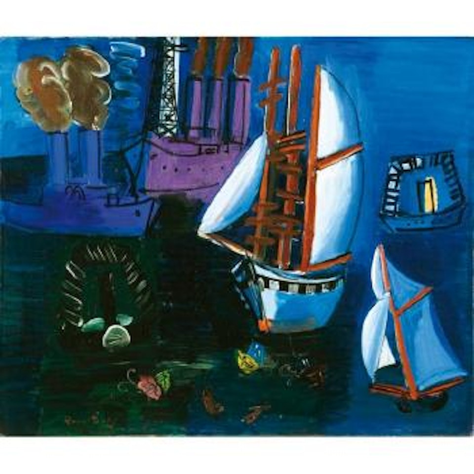 Bateaux Dans Le Port Du Havre by Raoul Dufy