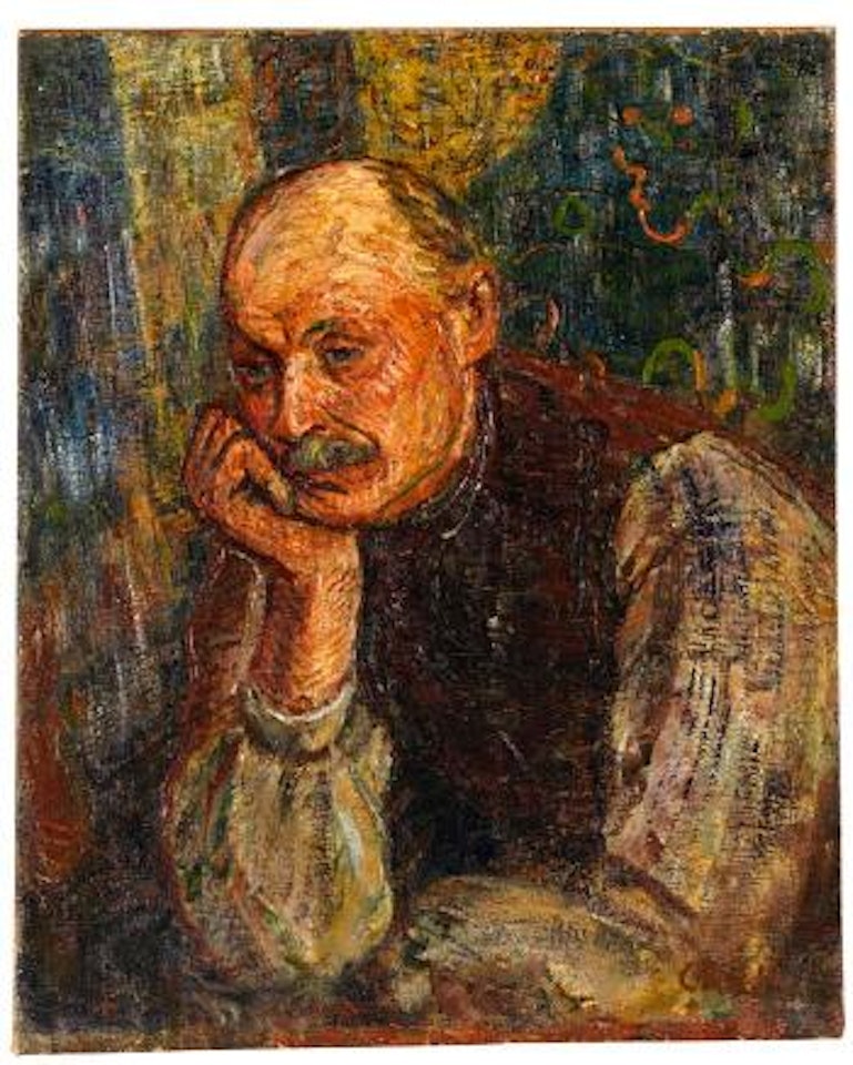 Mann mit aufgestütztem Kopf by Christian Rohlfs
