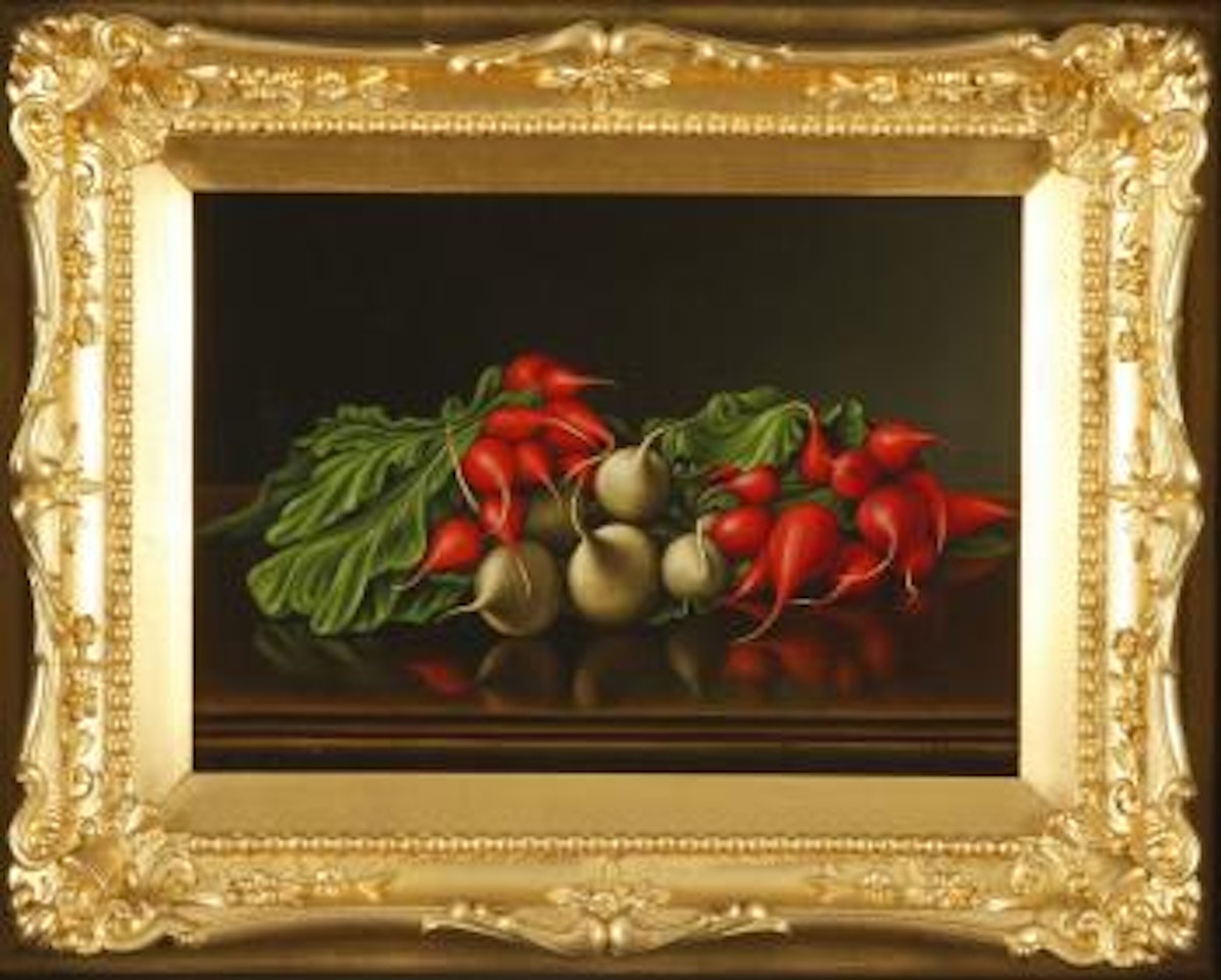 Still life with radishes by Levi Wells Prentice