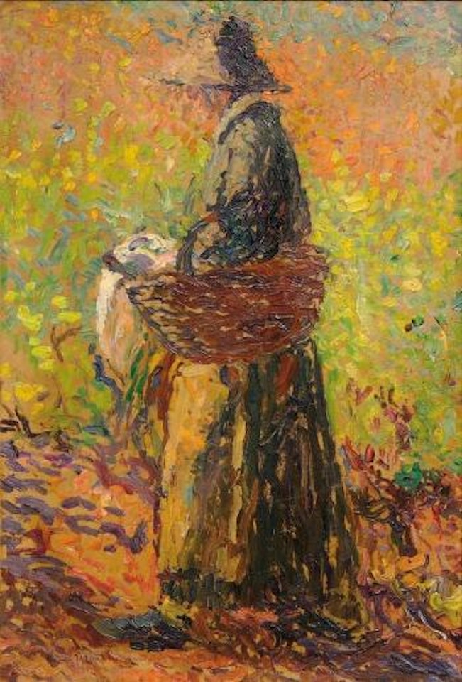 Paysanne au chapeau et au panier by Henri Jean Guillaume Martin