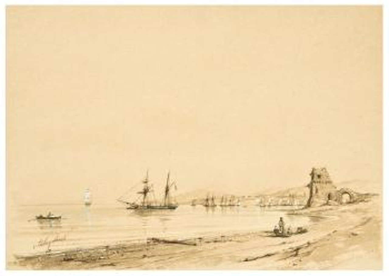 Ships on the coastline by Ivan Konstantinovich Aivazovsky