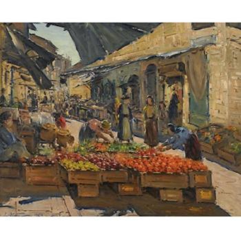 The Market In Mea Shearim by Ludwig Blum