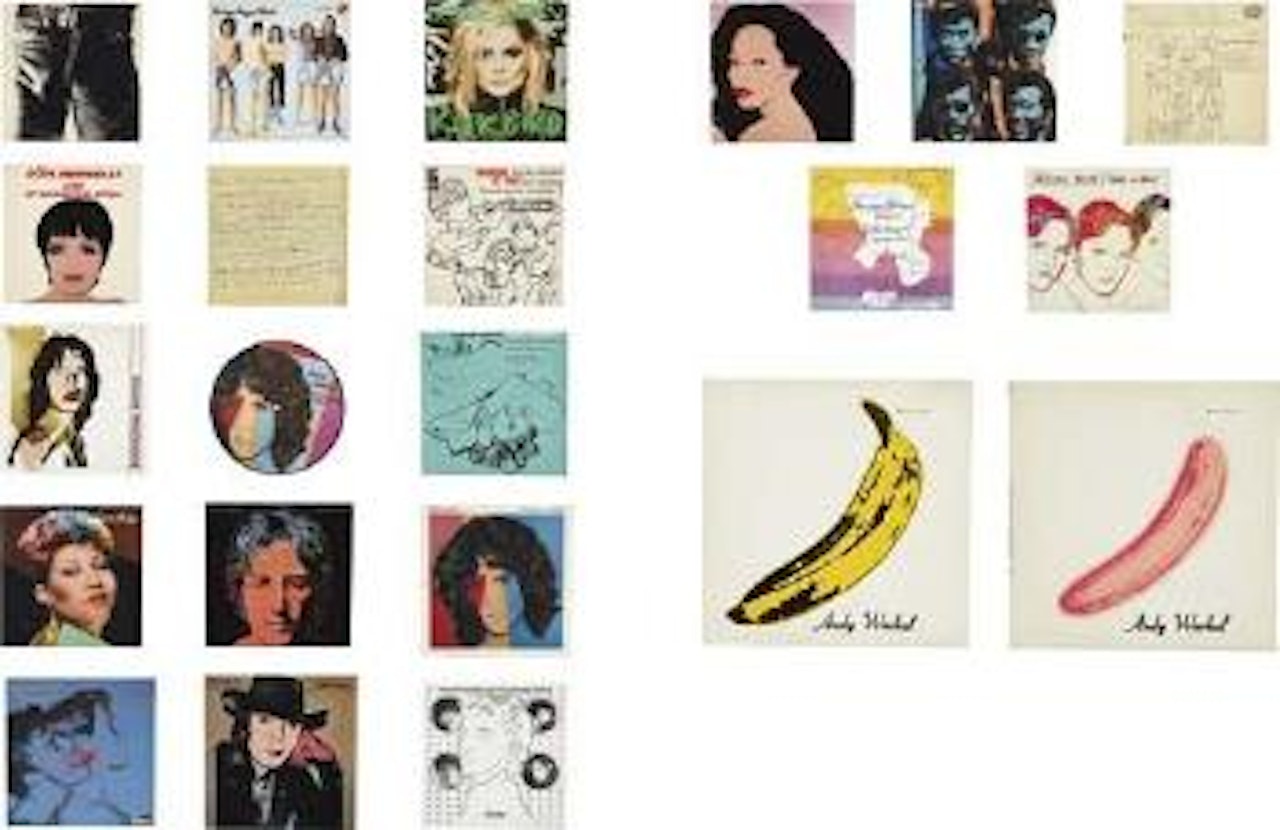 Private rare collection of 52 album and record covers (including Index book with hard holograph cover, picture discs and Aspen magazine vol. 1, No. 3 - Pop Art Issue case), 1949 - 87 by Andy Warhol