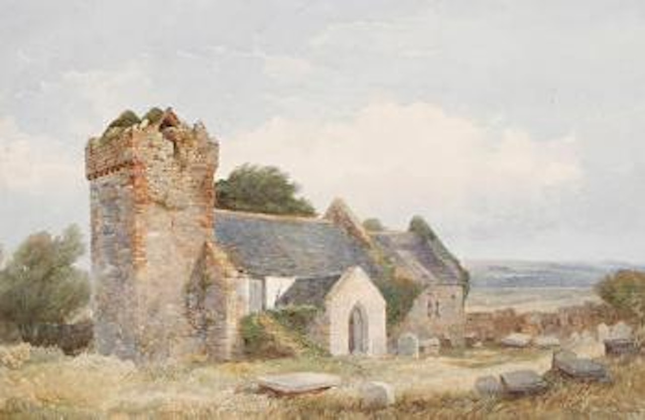 Llandewi church, Gower, South Wales by Edward Duncan