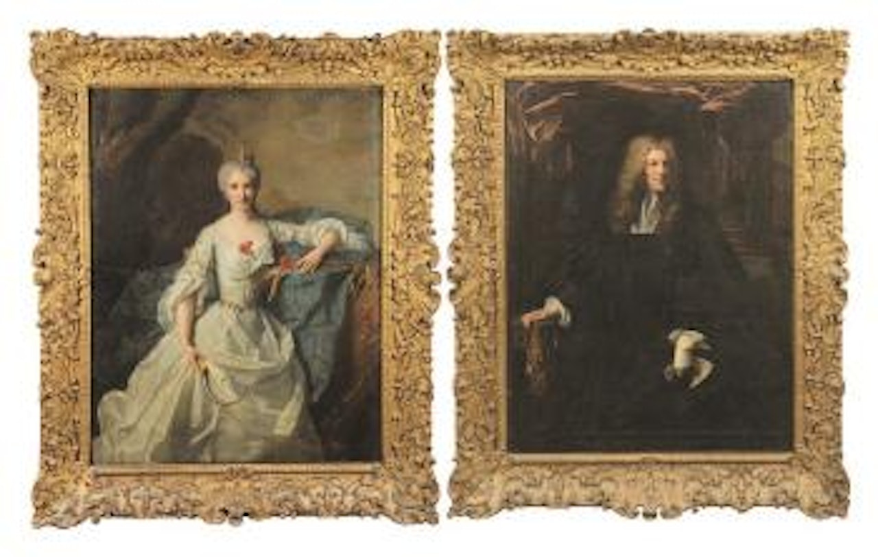 Portrait de Madame Larcher en Cérès. Portrait de Monsieur Larcher, conseiller à la cour des comptes by Hyacinthe Rigaud