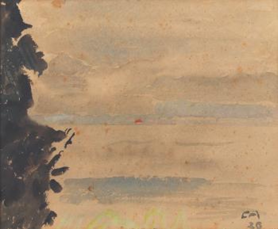 Seelandschaft mit bergigem Ufer by Cuno Amiet