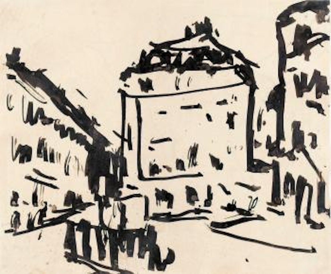 Häuser im Topflappenviertel Dresden by Ernst Ludwig Kirchner