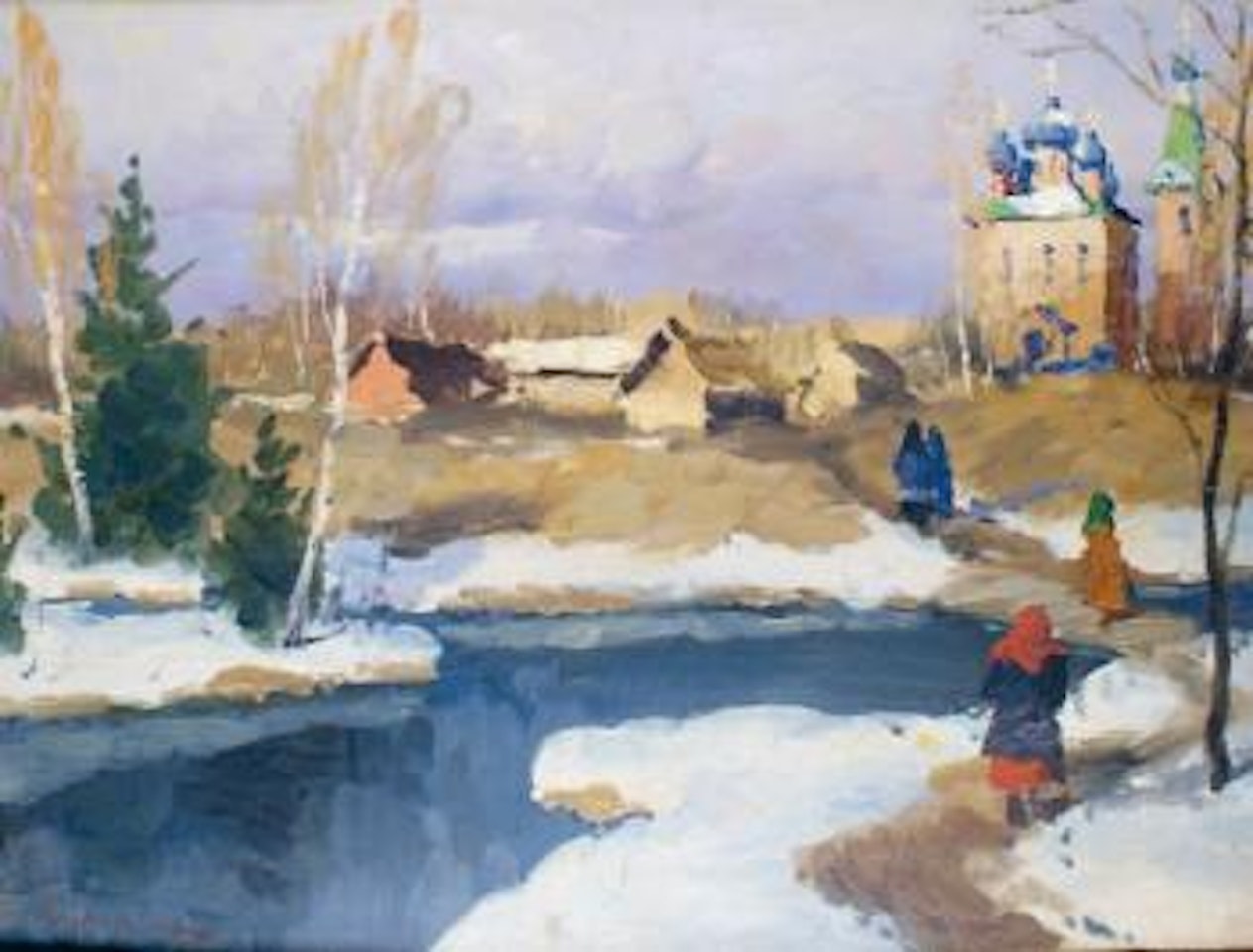 Paysage enneigé de Russie by Georgij Aleksandrovic Lapschin