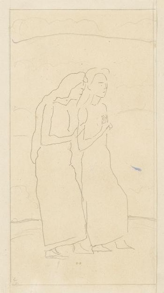 Studie zu Eurhythmie mit weiblichen Figuren by Ferdinand Hodler