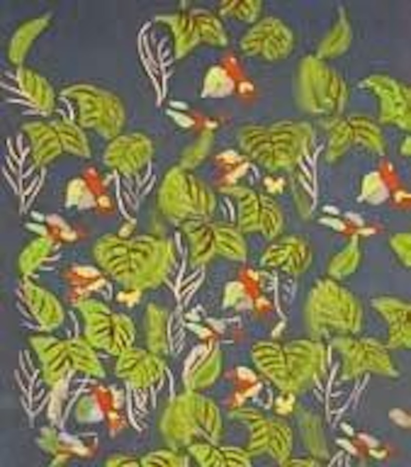 Perruches dans les feuillages sur fond bleu by Raoul Dufy