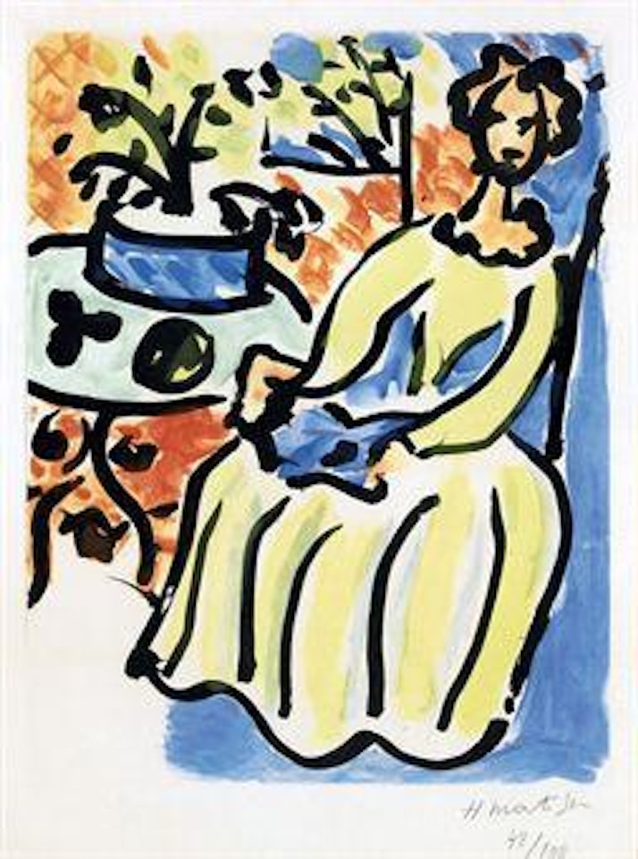 Marie-José en robe jaune (D. 817) by Henri Matisse