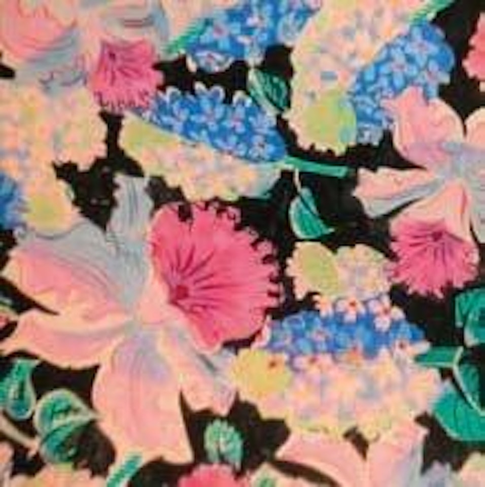 Jacinthes, narcisses et boutons de rose sur fond noir by Raoul Dufy