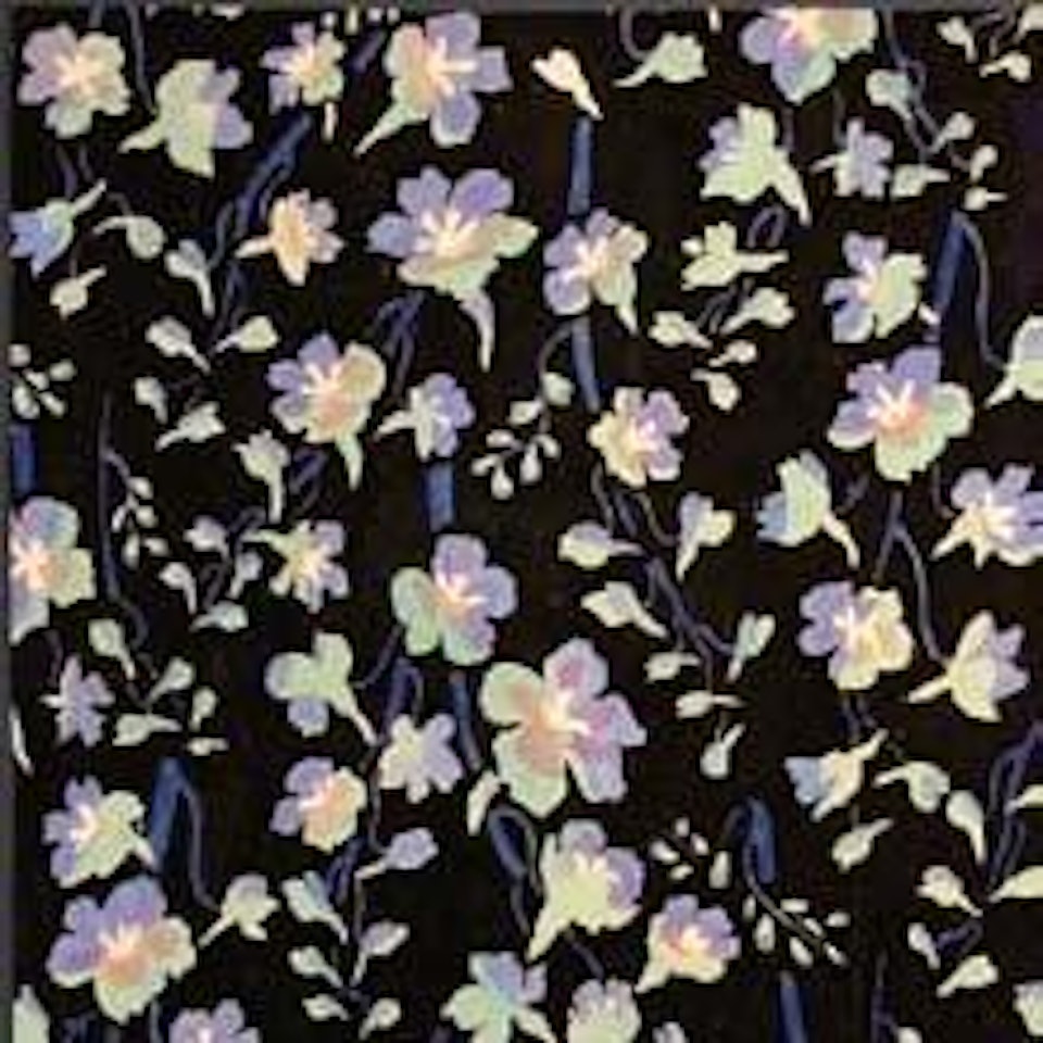 Montants de fleurs des champs en camaieu bleu sur fond noir by Raoul Dufy