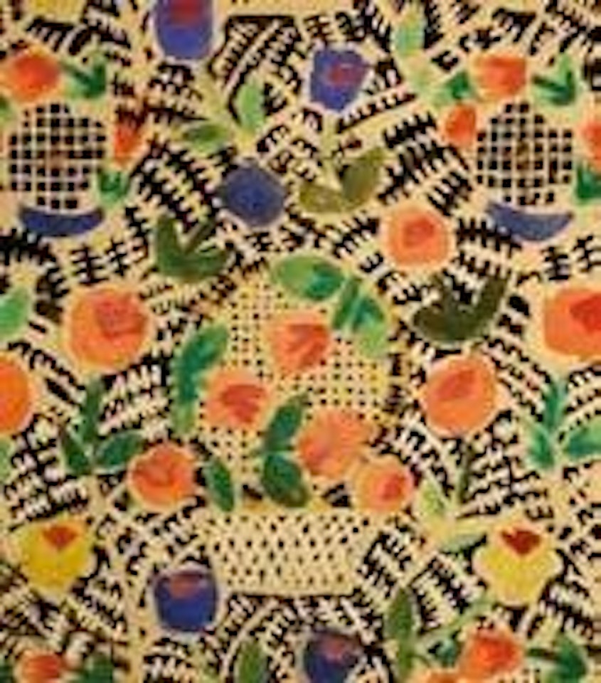 Panier de tulipes sur fond pied de poule by Raoul Dufy