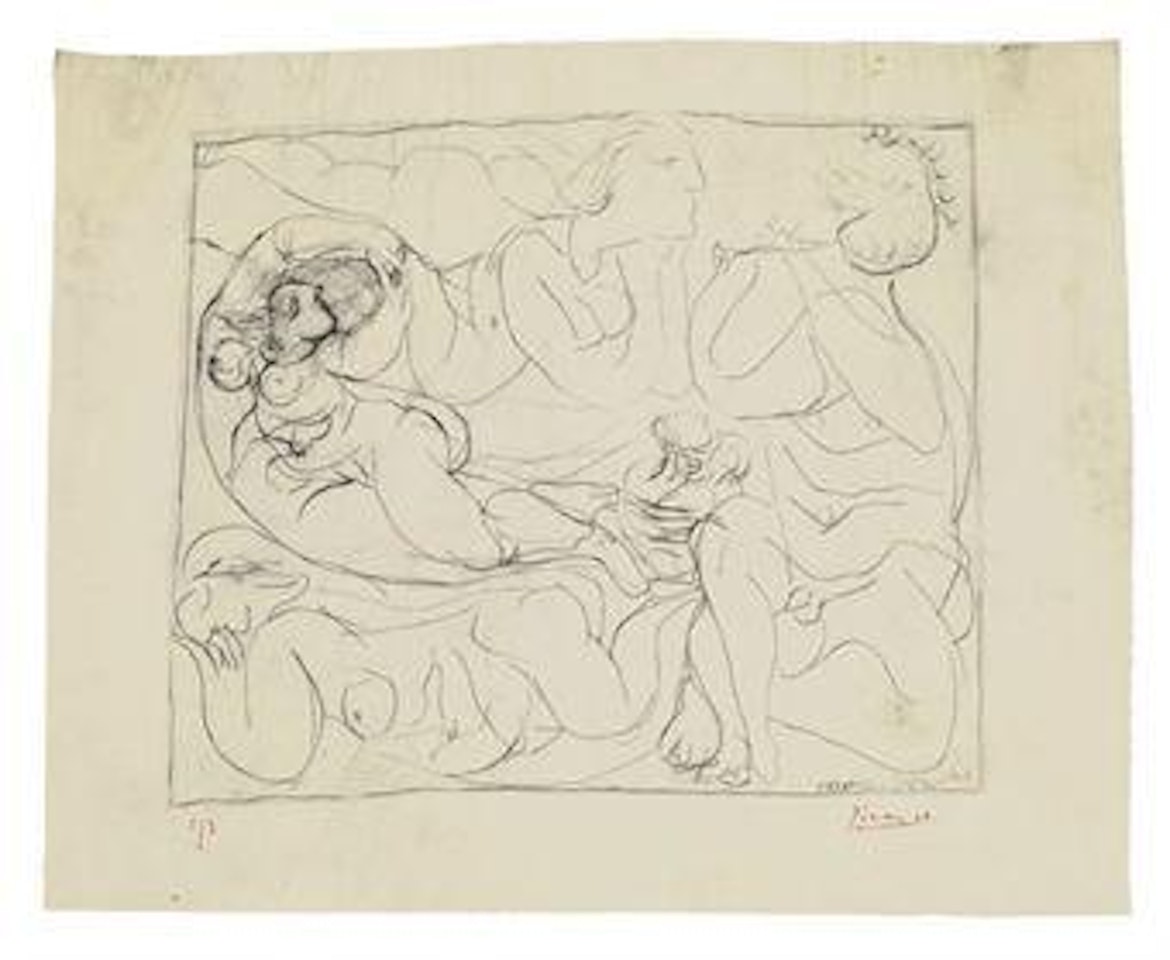 FlÃ»tiste et Trois Femmes Nues (B. 144; Ba. 258) by Pablo Picasso