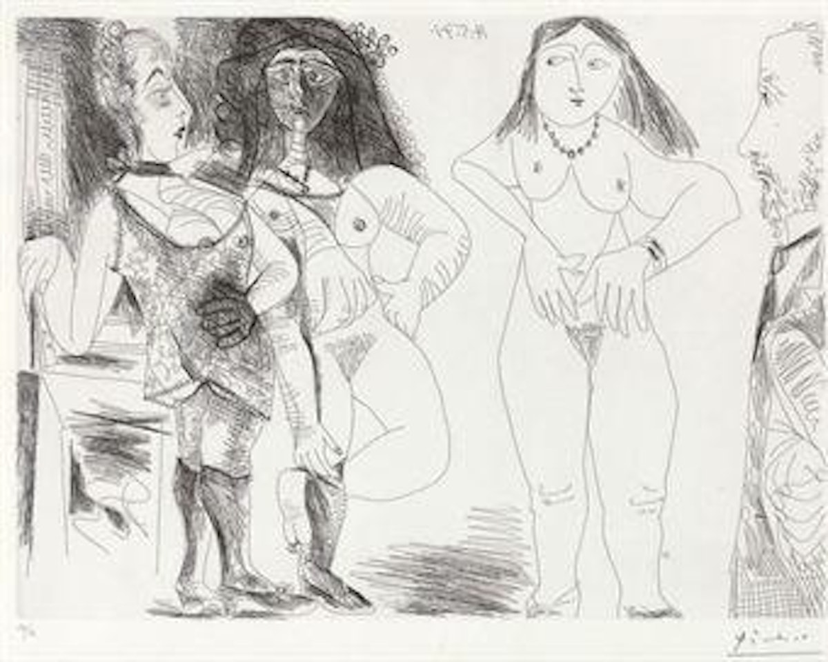 Degas chez les Filles. La Note, from La Série 156 (B. 1981; Ba. 1991) by Pablo Picasso