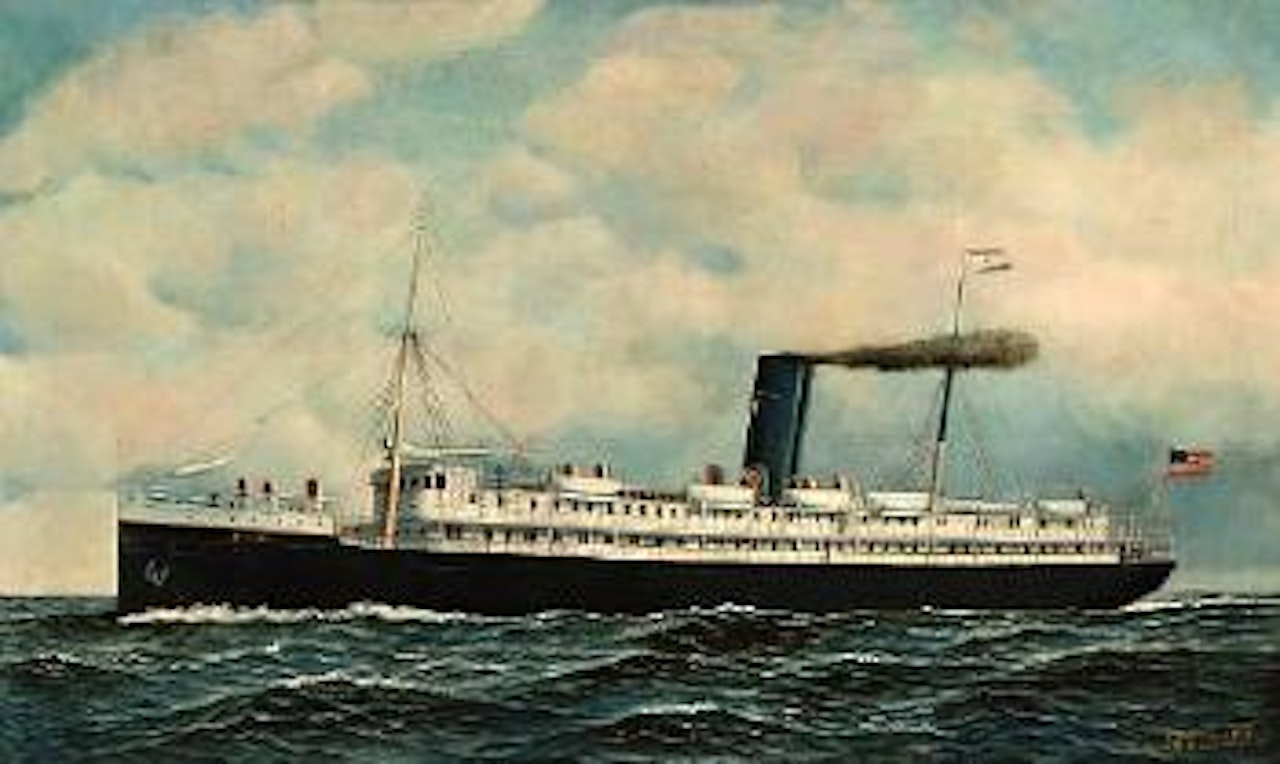 The S.S. Apache at sea off West Hoboken, NJ by Antonio Jacobsen