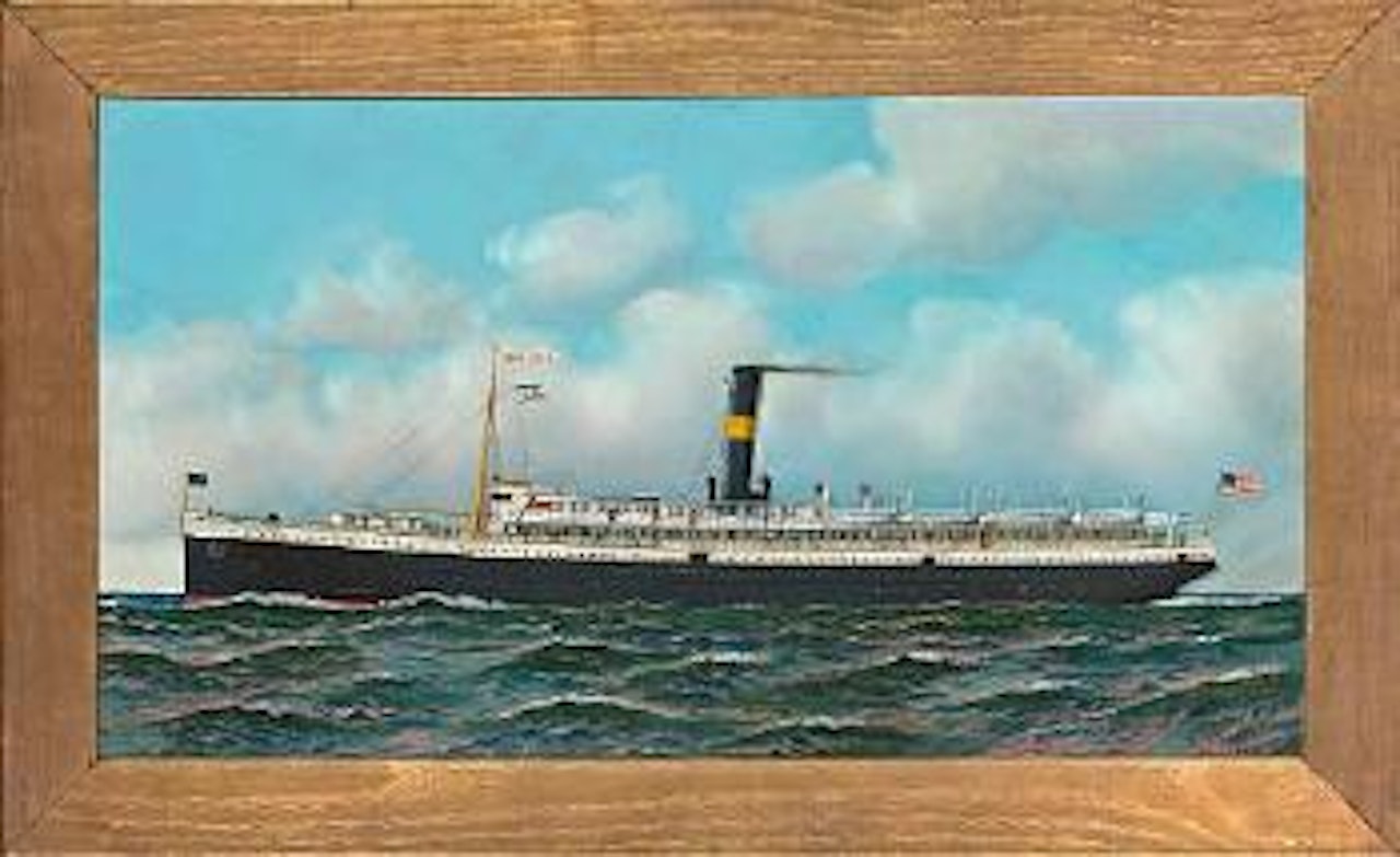 The steamship S.S. Madison of the Old Dominion line at sea by Antonio Jacobsen