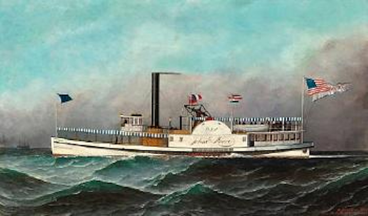 The US Mail steamer John E. Moore at sea by Antonio Jacobsen