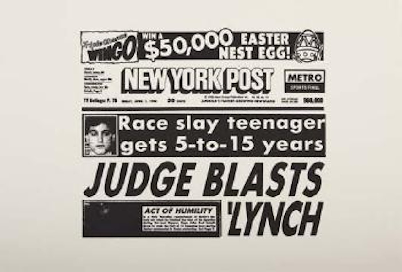 New York Post (Judge Blasts Lynch) by Andy Warhol