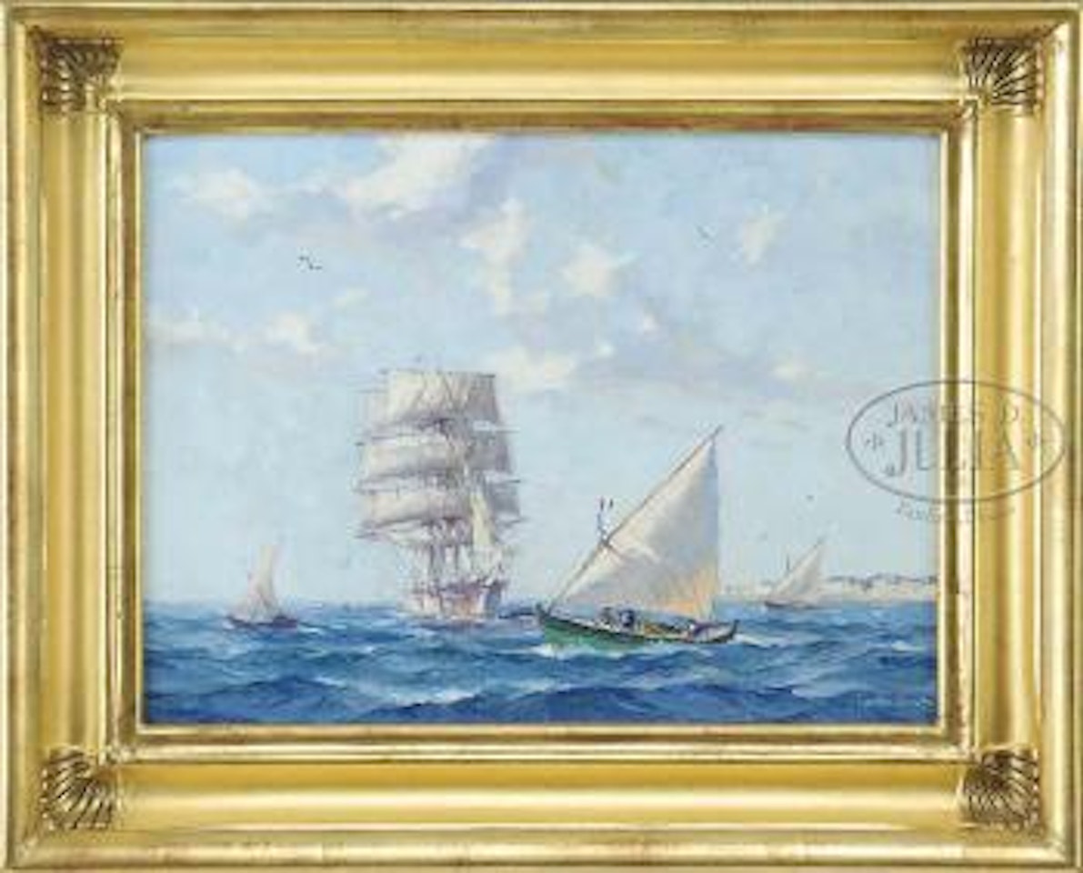 A busy Mediterranean coast by Gordon Grant