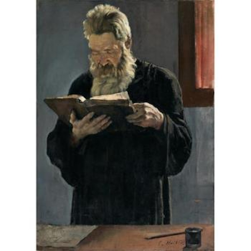 Lesender Pfarrer- Recto; Bildnis Einer Jungen Frau - Verso by Ferdinand Hodler