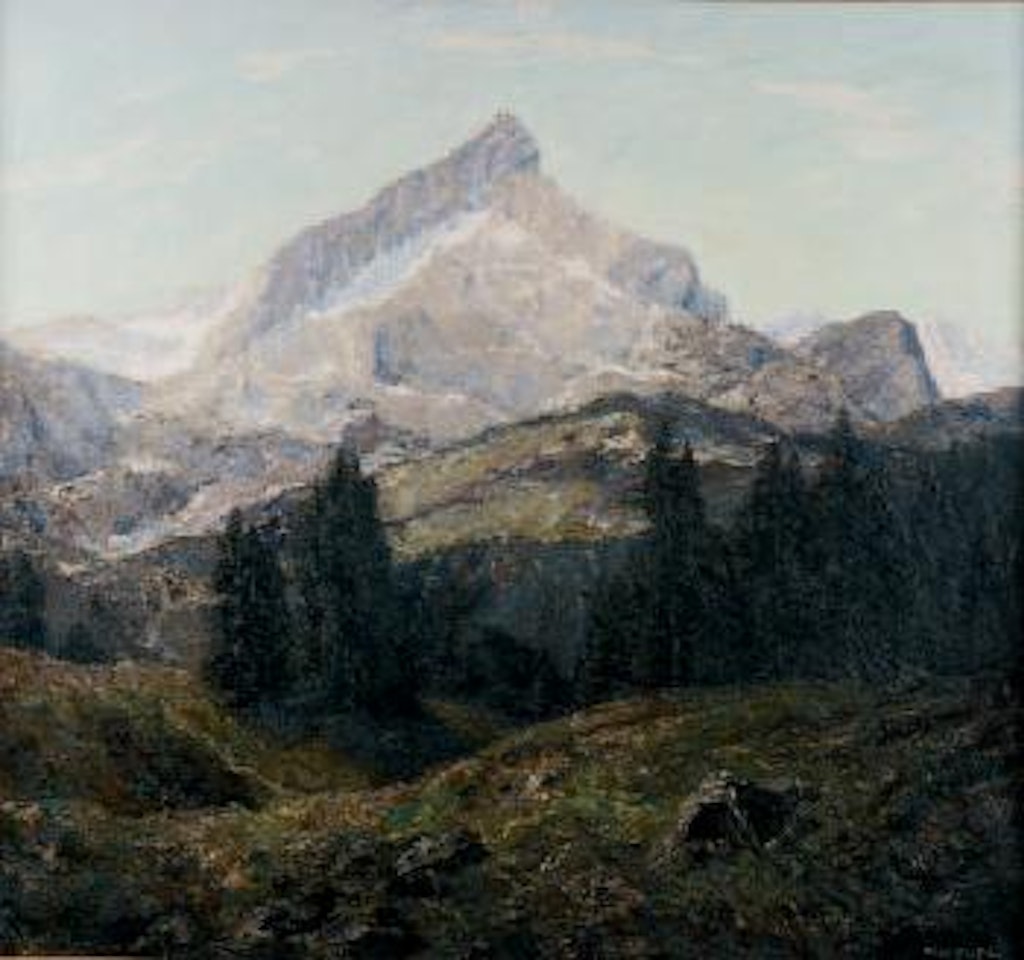 Die Alpspitze von der Eckbaueralmgesehen by Otto Pippel