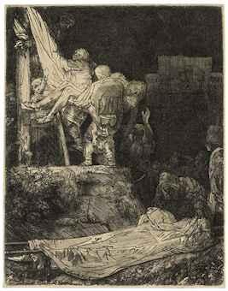 The Descent from the Cross by Torchlight (Bartsch, Hollstein 83; Hind 28) by Attributed to Rembrandt Harmensz van Rijn