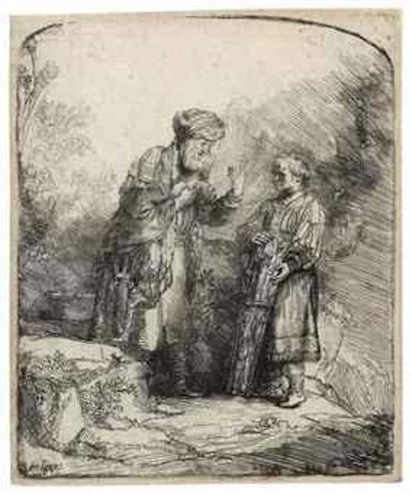 Abraham and Isaac (Bartsch, Hollstein 34; Hind 214) by Attributed to Rembrandt Harmensz van Rijn