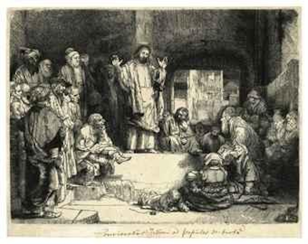 Christ preaching ('La Petite Tombe') (B., Holl. 67; H. 256) by Attributed to Rembrandt Harmensz van Rijn