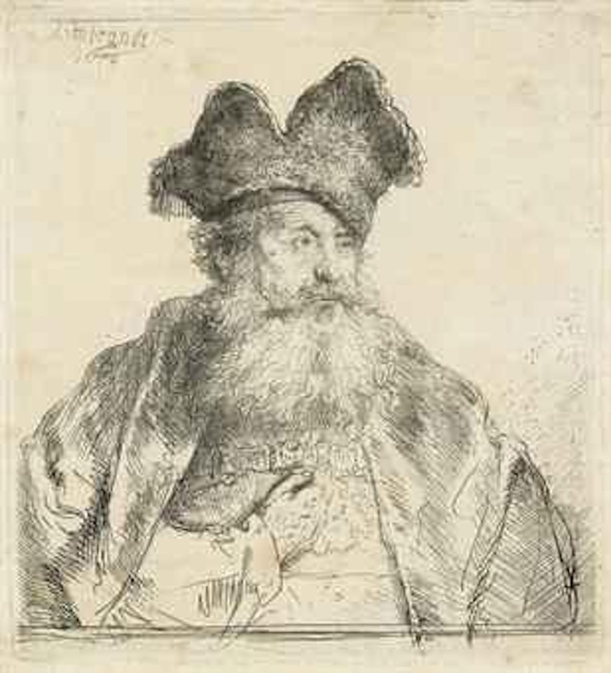 An old Man with a divided Fur Cap (B., Holl. 265; H. 170) by Attributed to Rembrandt Harmensz van Rijn