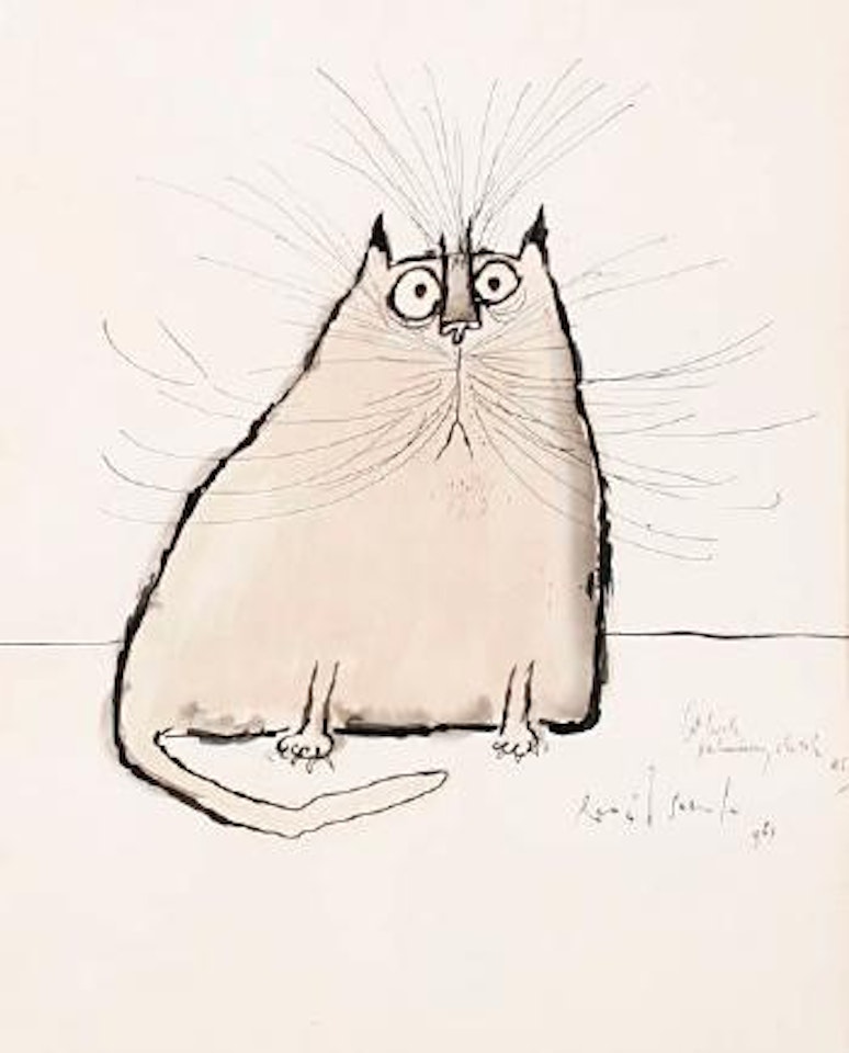 Study of a cat by Ronald Searle