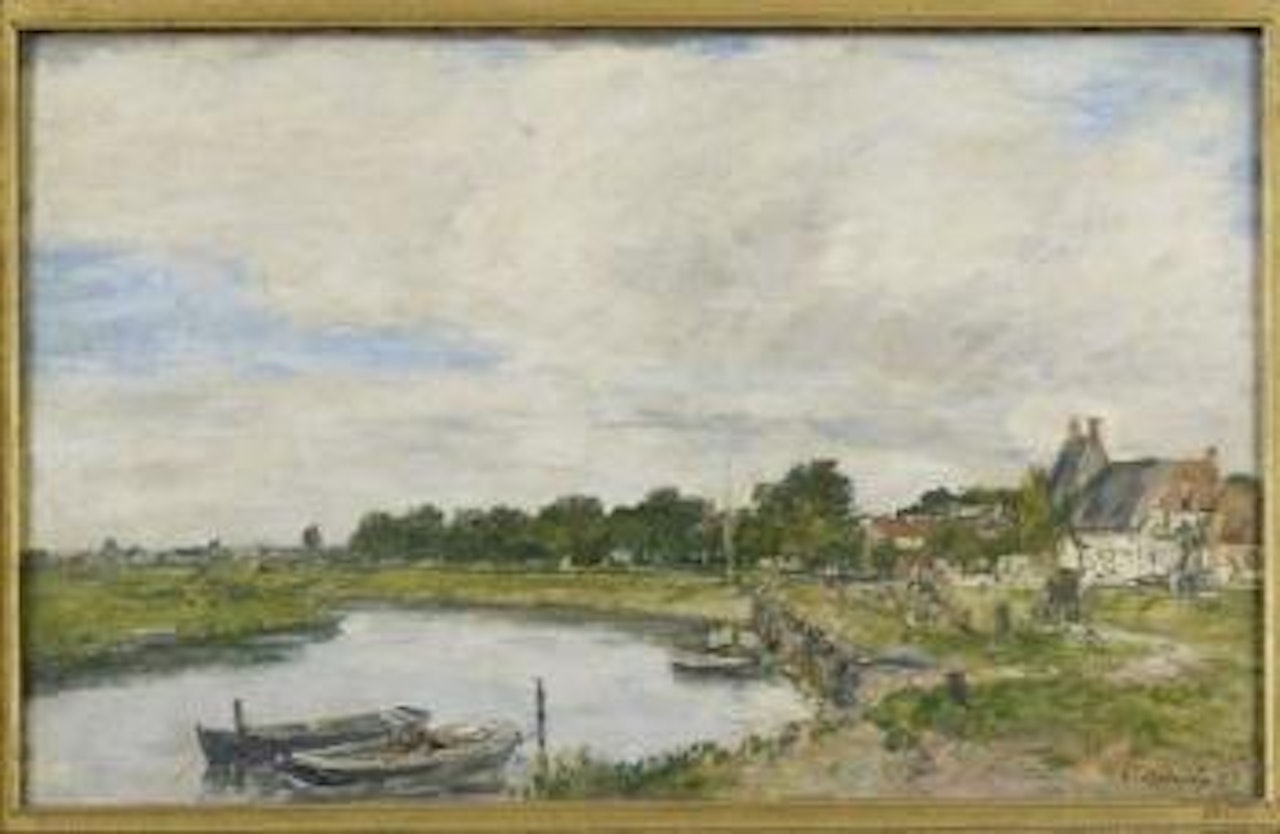 Le vieux port de Touques by Eugène Boudin