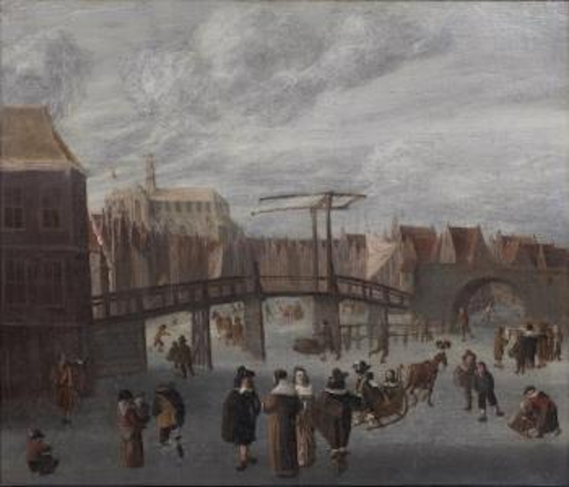 Patineurs sur la Spaarne à Haarlem by Dutch School