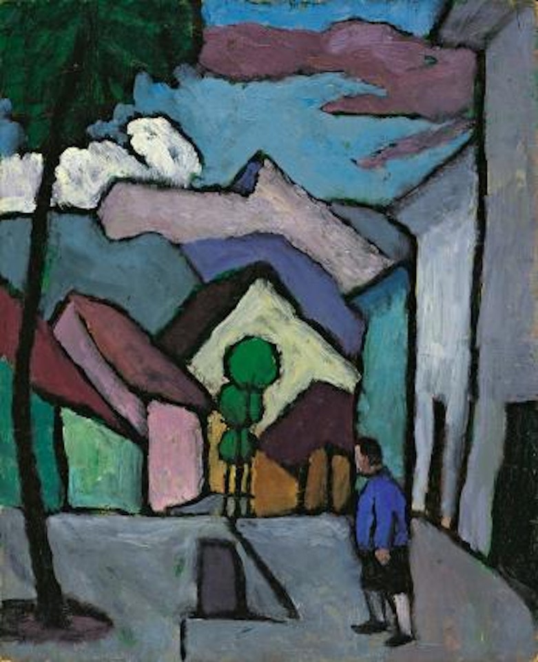 Hauptstrasse (mit Mann) by Gabriele Münter