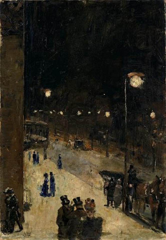 Berliner Strasse bei Nacht by Lesser Ury