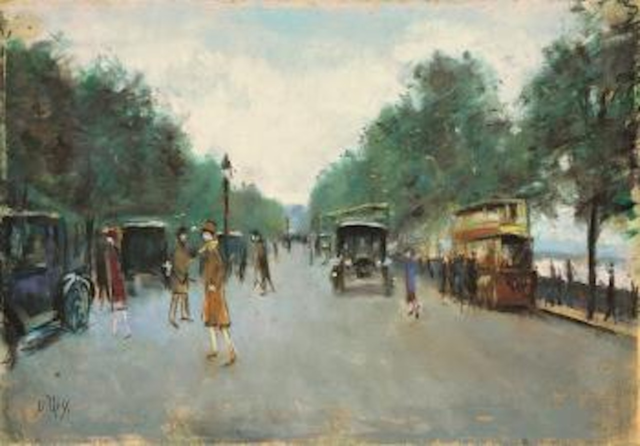 Victoria embankment, London by Lesser Ury