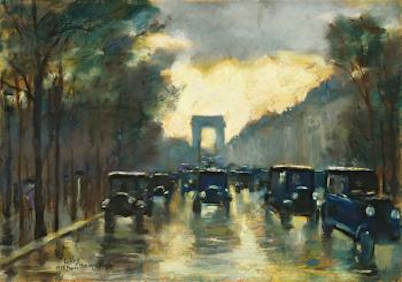Champs-Elysées mit Arc de Triomphe, Paris by Lesser Ury