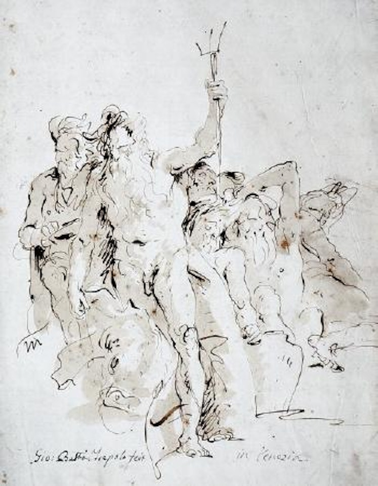 Neptune et son cortège de tritons by Giovanni Battista Tiepolo
