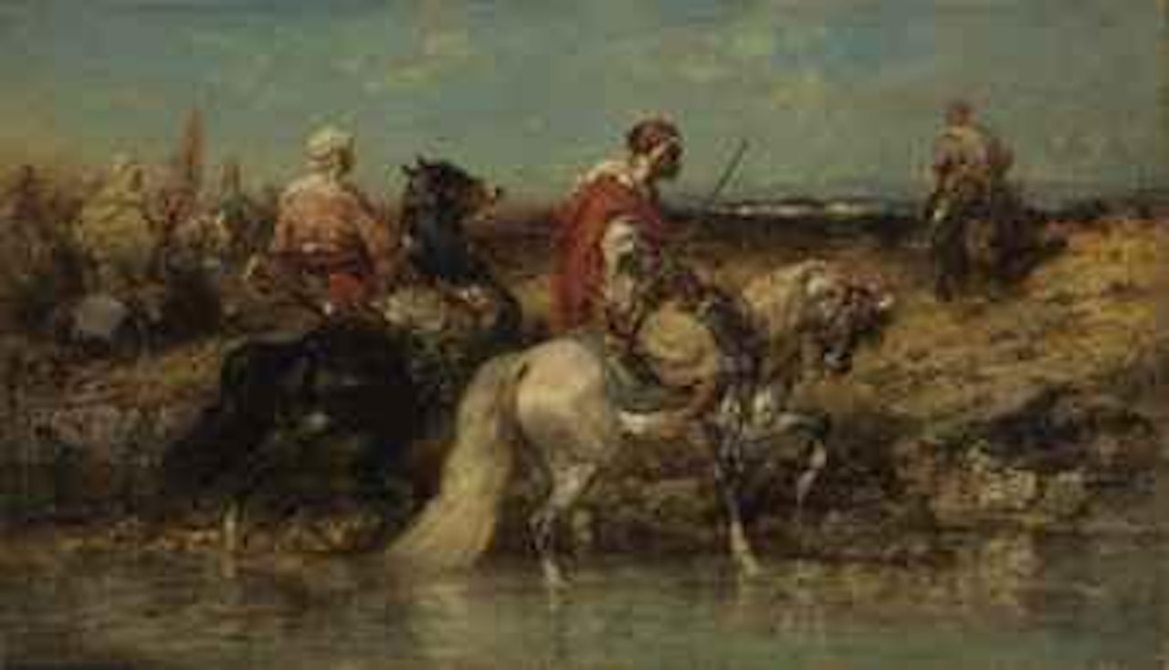 Arab horsemen by Adolf Schreyer