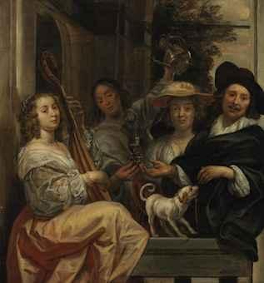 A group portrait at a balustrade by Jacob Jordaens