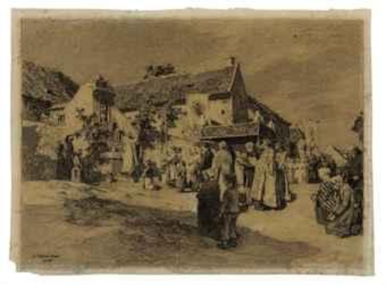 Procession à la Vierge de Mont-Saint-Père by Léon Augustin Lhermitte
