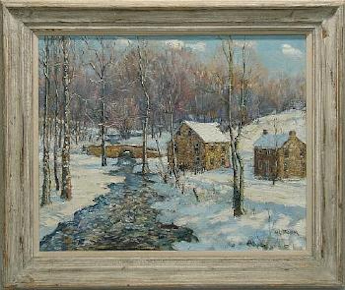 Mill scene, winter by Walter Emerson Baum