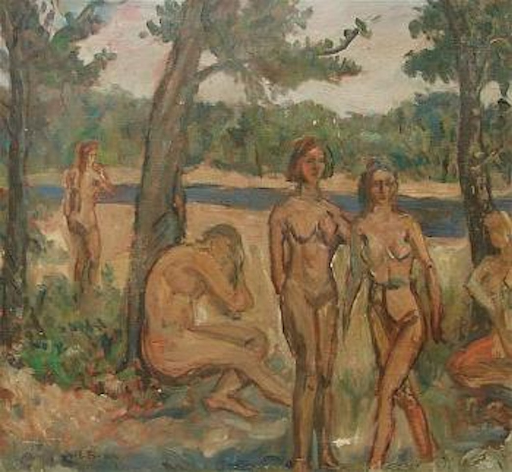 Nudes in landscape by Walter Emerson Baum