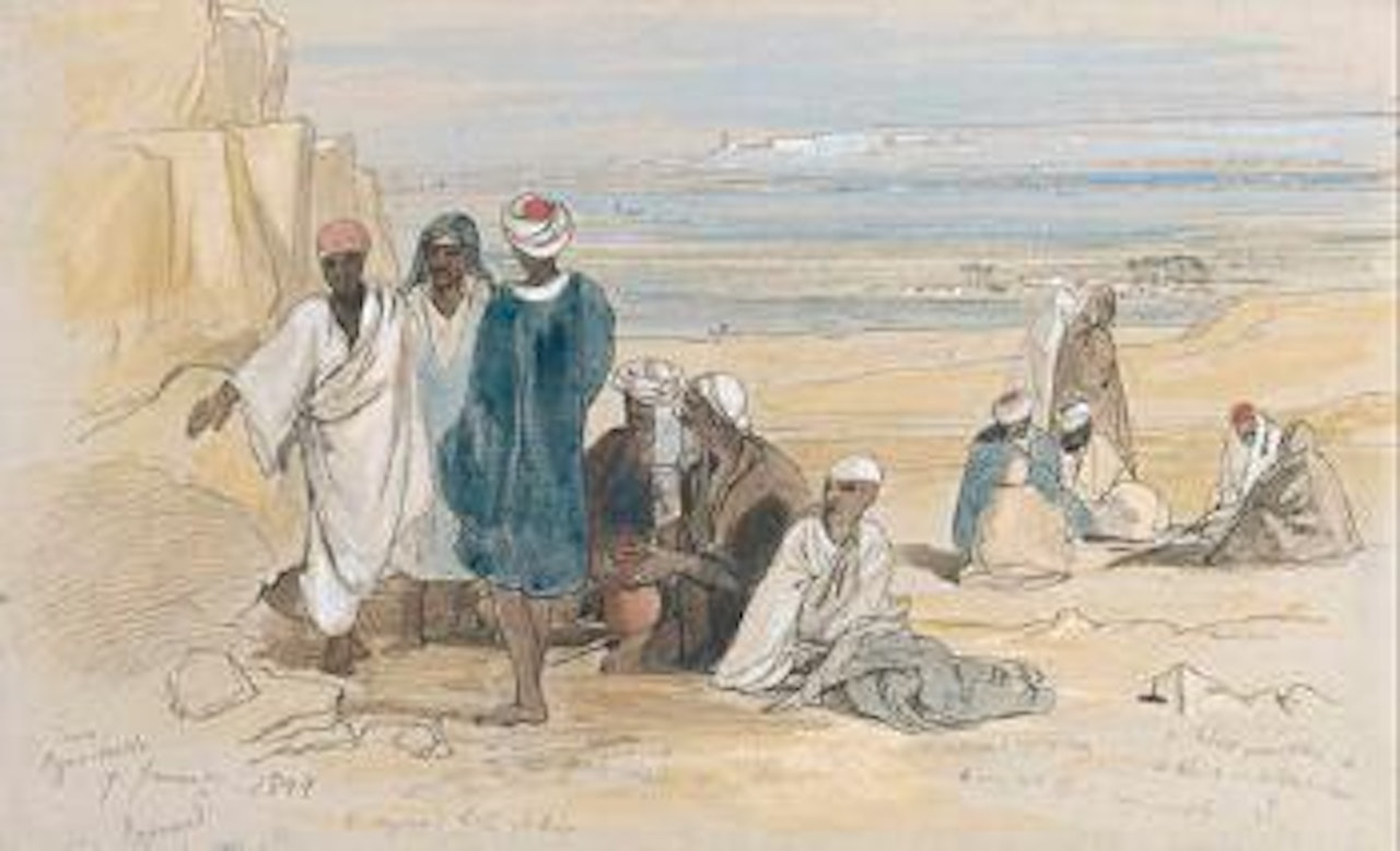 A group of Arabs, Cairo by Edward Lear