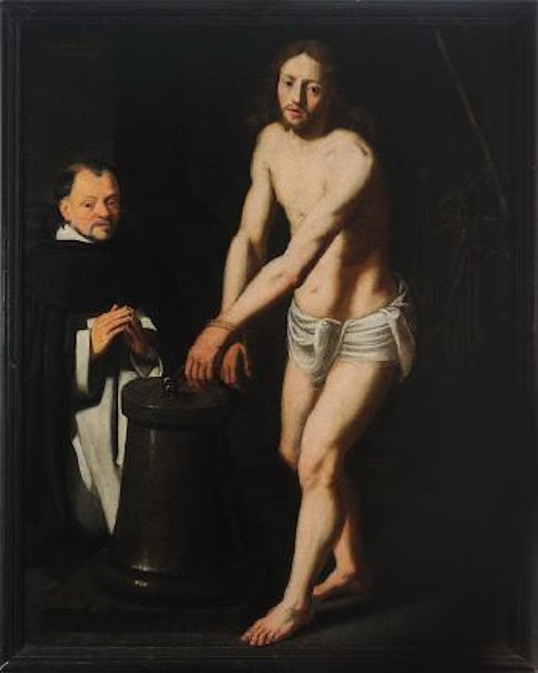 Christus an der Geisselsäule mit kniendem Dominikaner by Francisco de Zurbaran