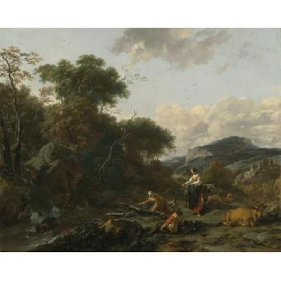 A Landscape With Figures by Nicolaes Pietersz Berchem