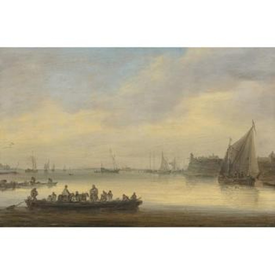 A River Landscpe With Loevenstein Castle, Woudrichem by Jan van Goyen
