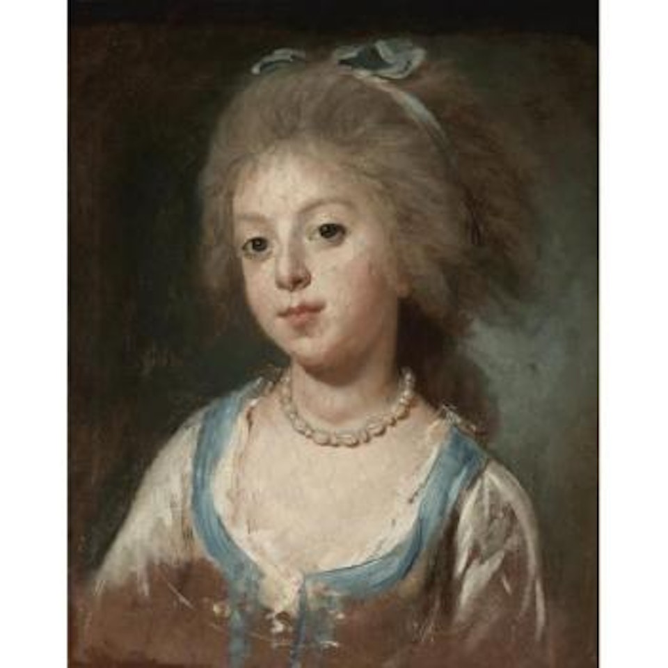 Portrait Of A Girl With A Pearl Necklace by Continental School
