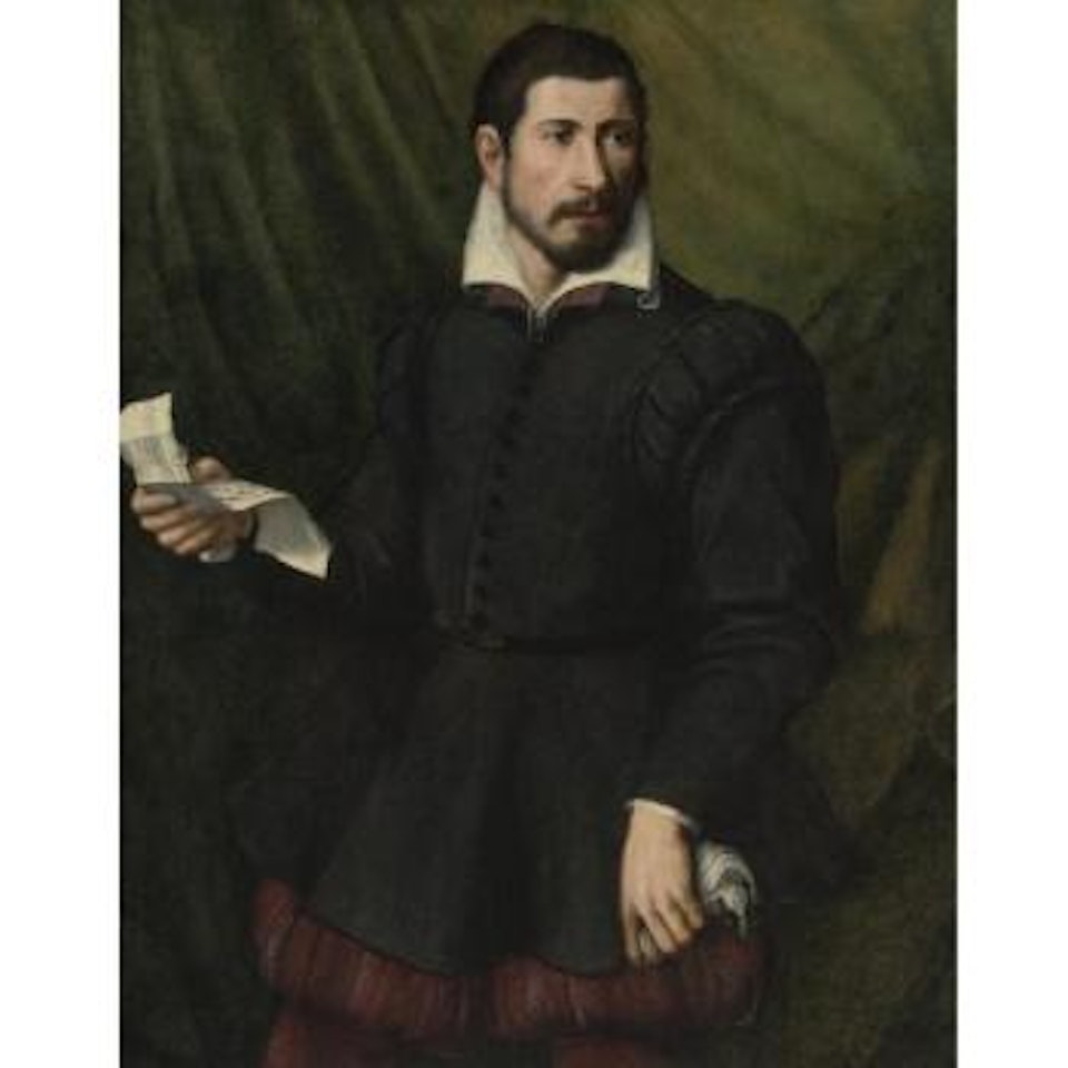 Portrait Of A Man Holding A Letter by Francesco Salviati